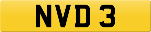 NVD 3 private number plate
